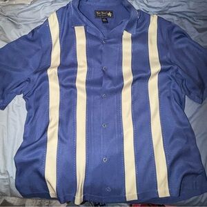 Nat Nast Blue and Cream Men's Silk Shirt